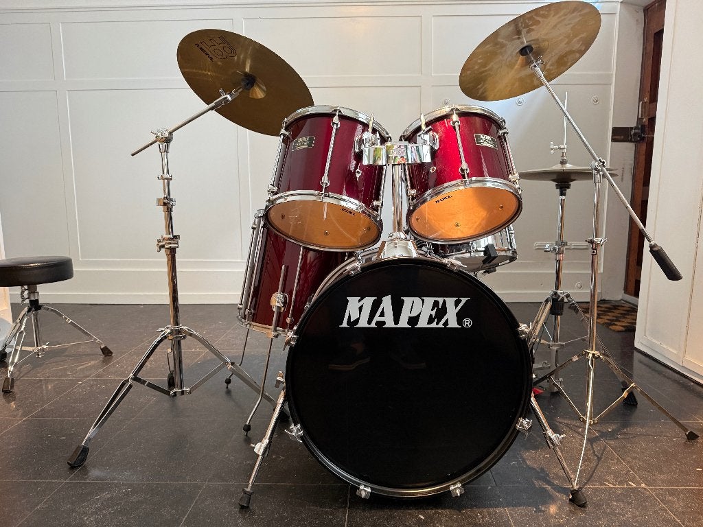 Mapex Mars Series drumset + hardware +double pedaal – €650, Ophalen, Zo goed als nieuw, Overige merken
