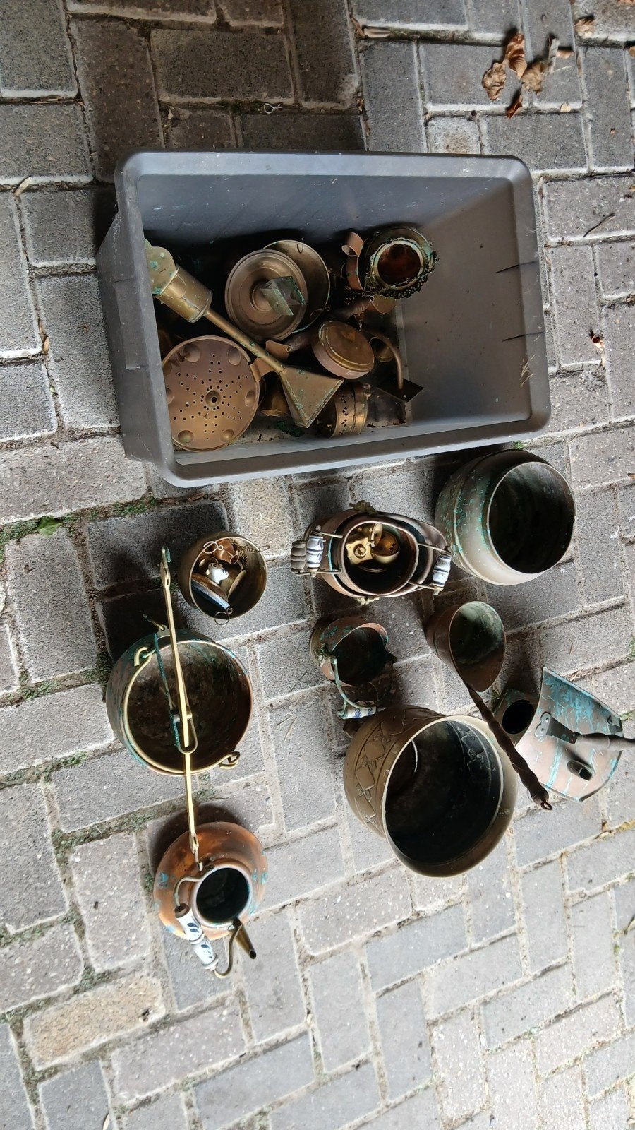 Partij oud koper en brons voor decoratie of recycling, Antiek en Kunst, Ophalen of Verzenden, Koper