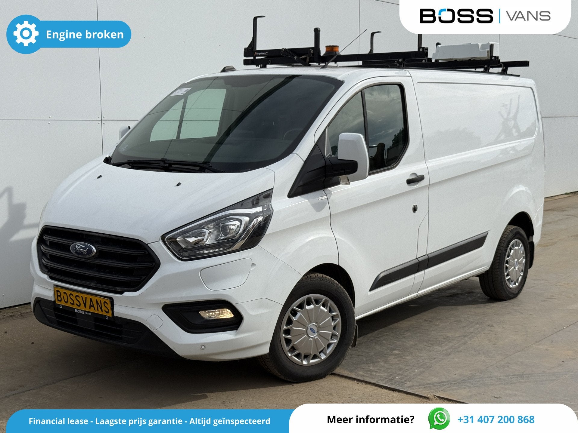 Ford Transit Custom 340 1.0 PHEV 120PK L1 *ELEKTRO MOTOR KAP, Auto's, Stof, Gebruikt, Zwart, Wit