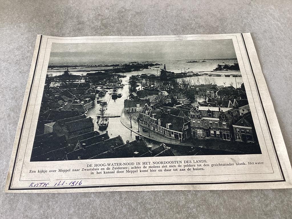 Meppel - Zwartsluis.      Watersnood in 1916, Antiek en Kunst, Kunst | Tekeningen en Foto's, Ophalen of Verzenden