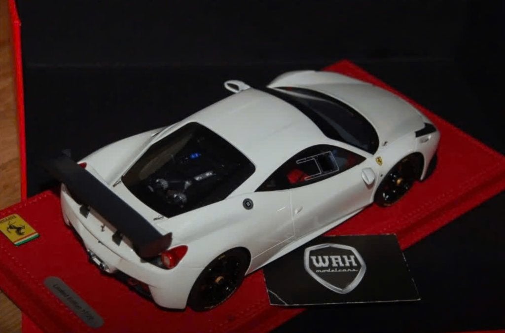 1:18 FERRARI 458 CHALLENGE white BBR LIMITED 20 USED WRH, Verzenden, Zo goed als nieuw, Auto, Overige merken
