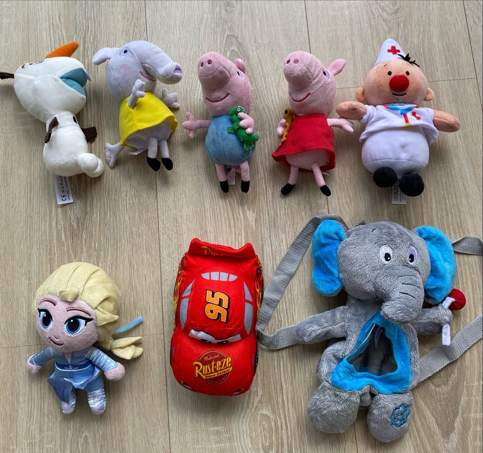 Grote collectie knuffels: Disney, Peppa Pig, Cars en meer!, Kinderen en Baby's, Speelgoed | Knuffels en Pluche, Gebruikt, Disney