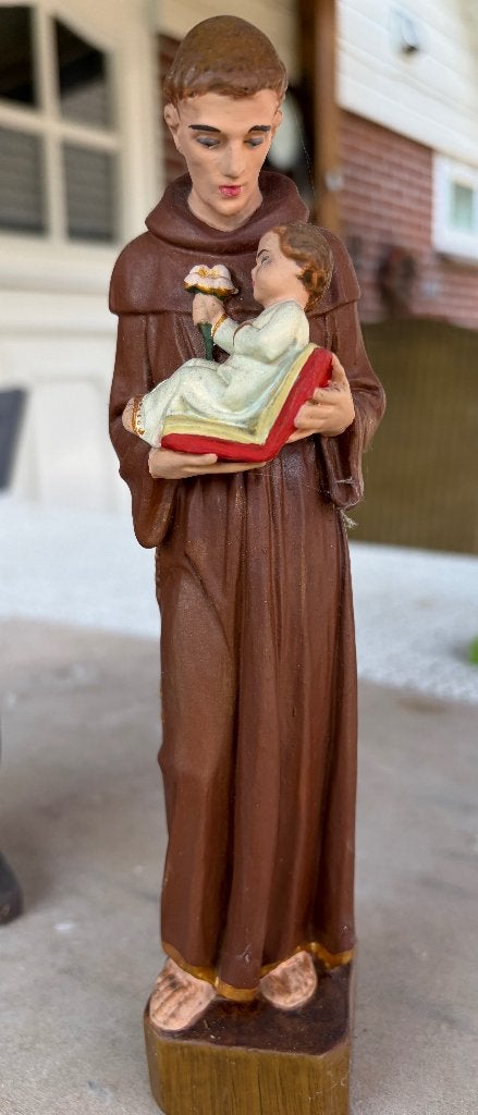 Mooie antiek Sint Antonius van Padua beeld 23 cm., Antiek en Kunst, Antiek | Religie, Verzenden