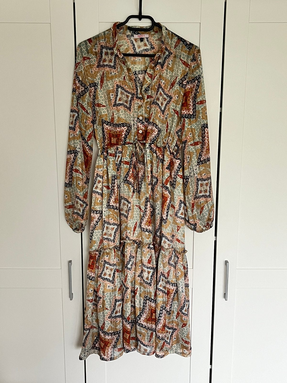 Fleurige Happy13 jurk mt S multicolour 100% polyester, Meerkleurig, Ophalen of Verzenden, Zo goed als nieuw, Maat 36 (S)