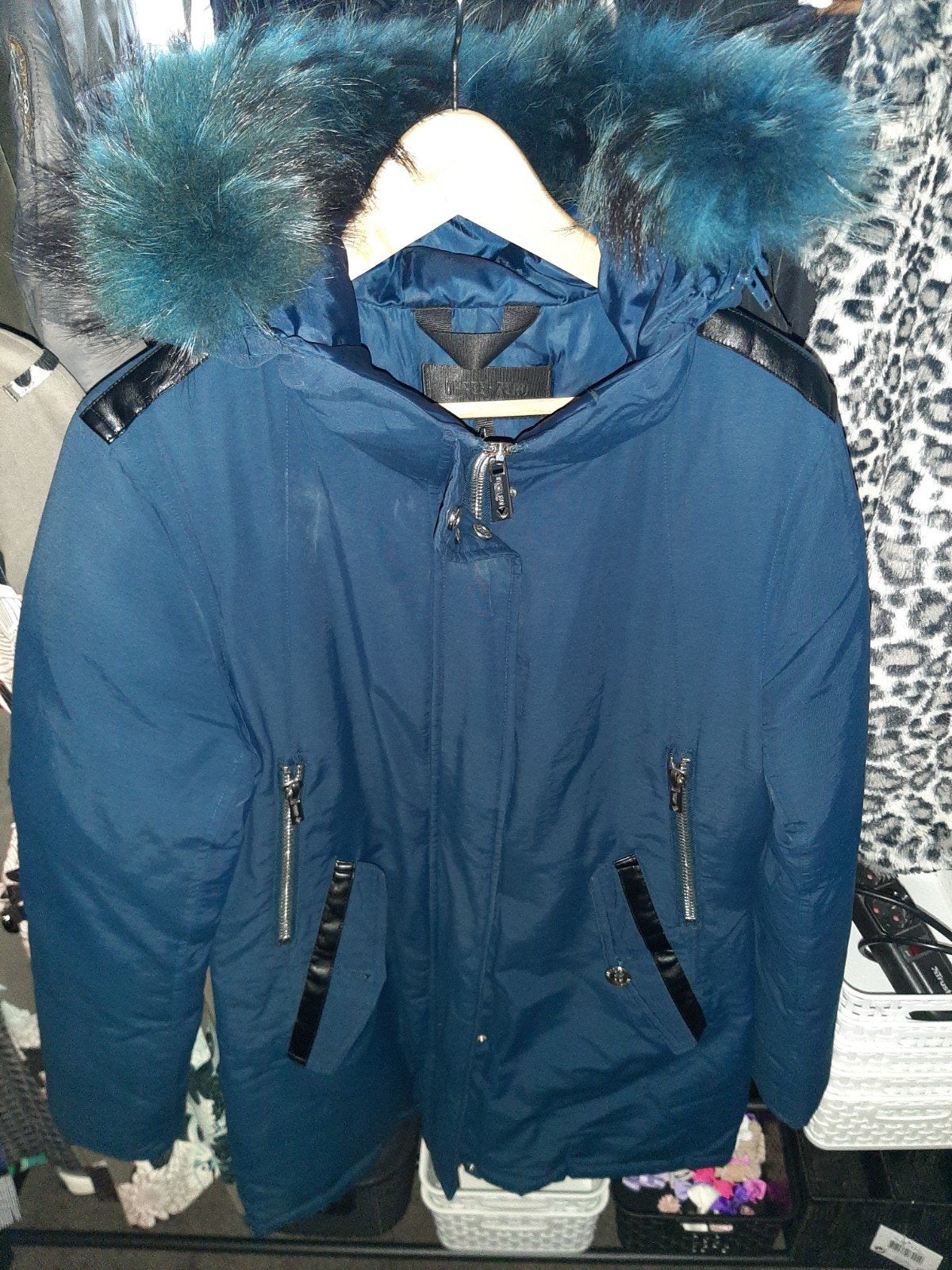 Te koop blauwe Nickelson winterjas maat L, Ophalen, Blauw