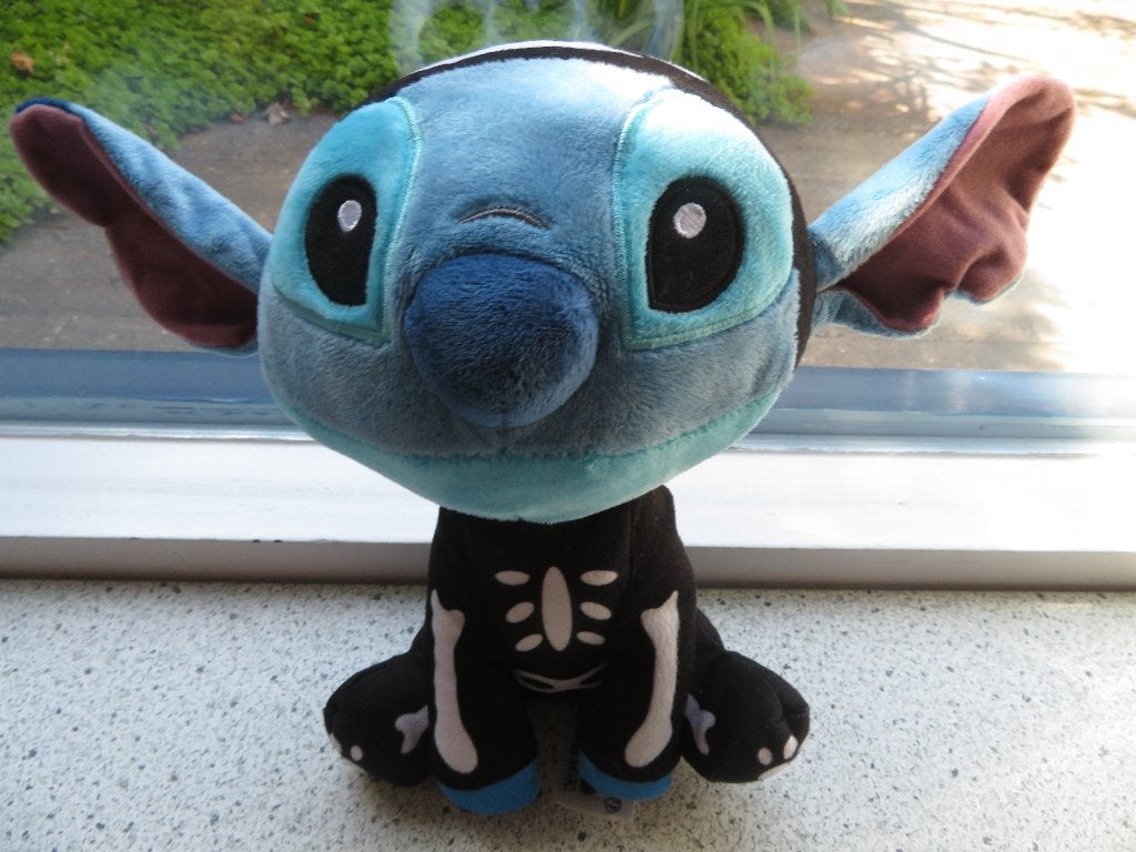 Disney Stitch met doodskop en geraamte skelet Simba Toys, Disney, Overige typen, Blauw, Ophalen of Verzenden