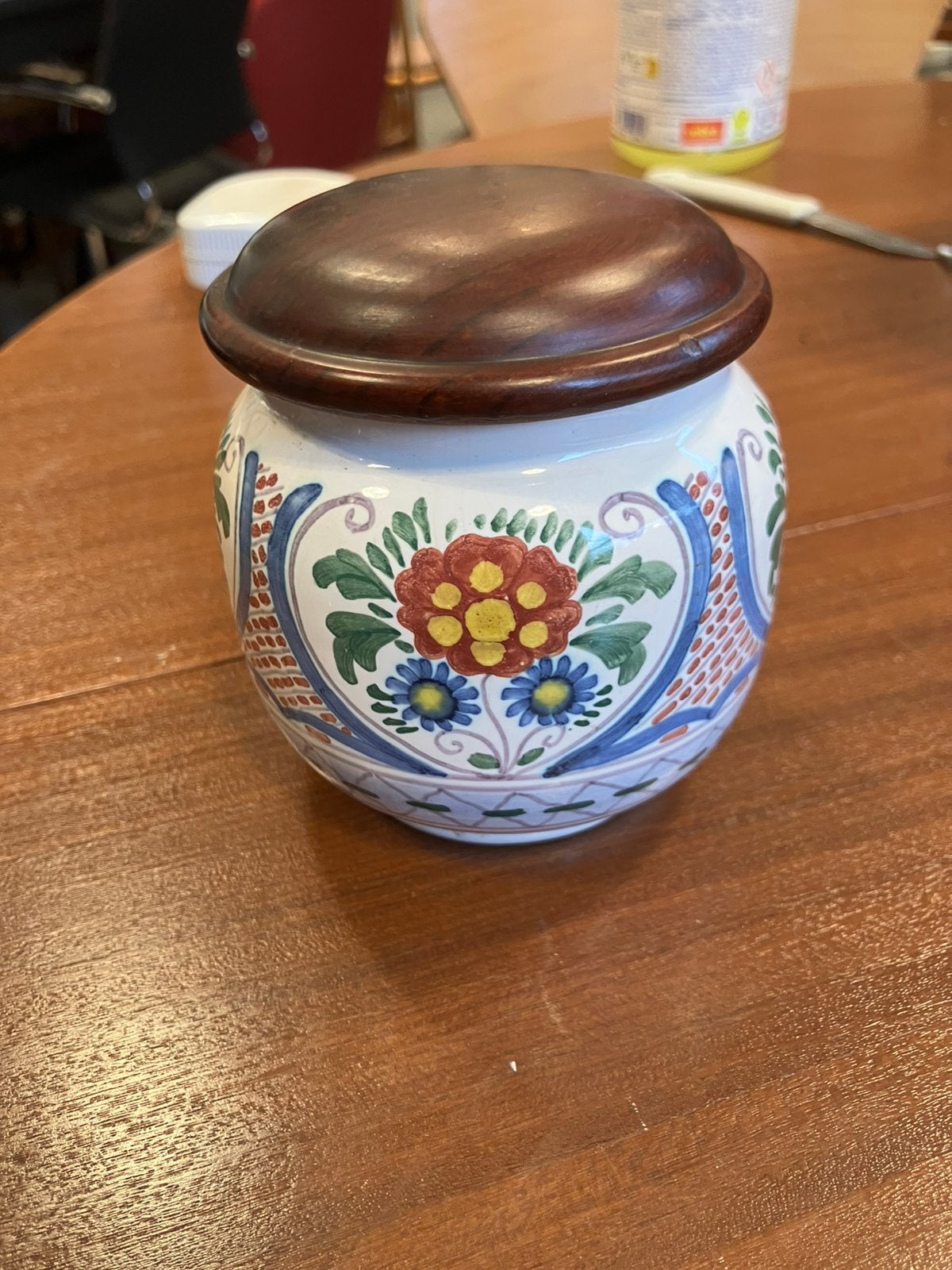 Oud potje uit Workum. Met houten deksel, Antiek en Kunst, Ophalen of Verzenden