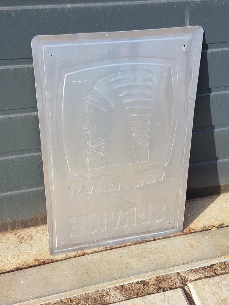 Vintage Tecumseh Service Reclamebord, USA tinplate, tinsign., Reclamebord, Gebruikt, ., Ophalen of Verzenden