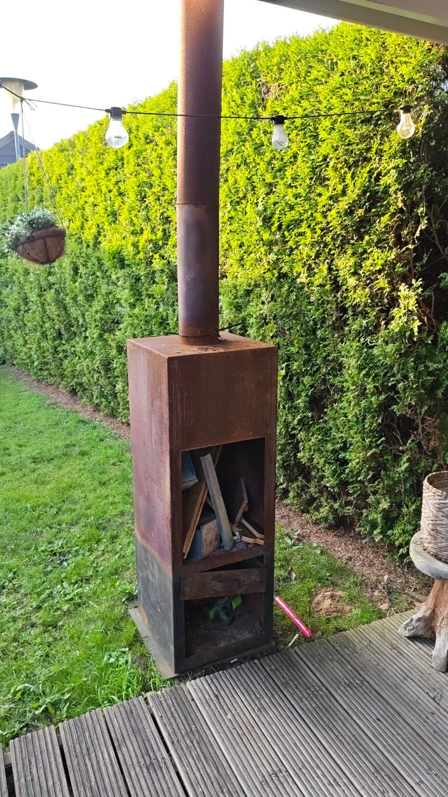 Cortenstaal tuinhaard / buitenkachel, Ophalen, Gebruikt