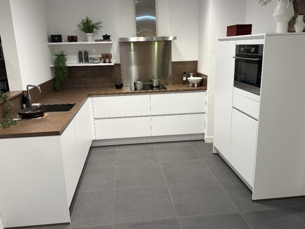 HL033 - Laser Alpin wit Showroomkeuken, Ophalen, Wit, Nieuw, Dubbelwandige keuken