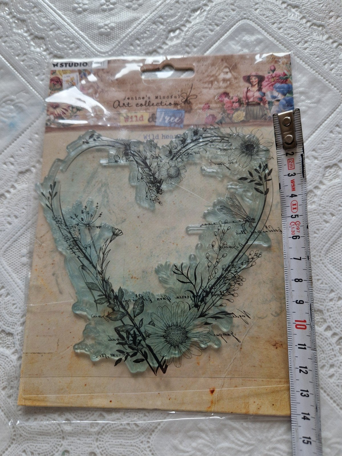 Grote Clearstamp Stempel Hart Wild Heart Studio Light, Hobby en Vrije tijd, Stempelen, Ophalen of Verzenden, Zo goed als nieuw