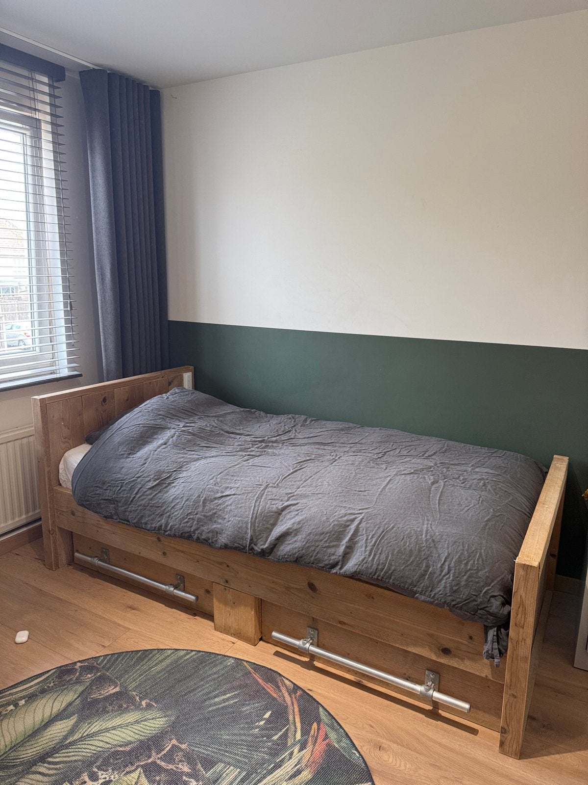 steigerhouten bed, 1 persoons steigerhout, Ophalen, 90 cm, Eenpersoons, Steigerhout