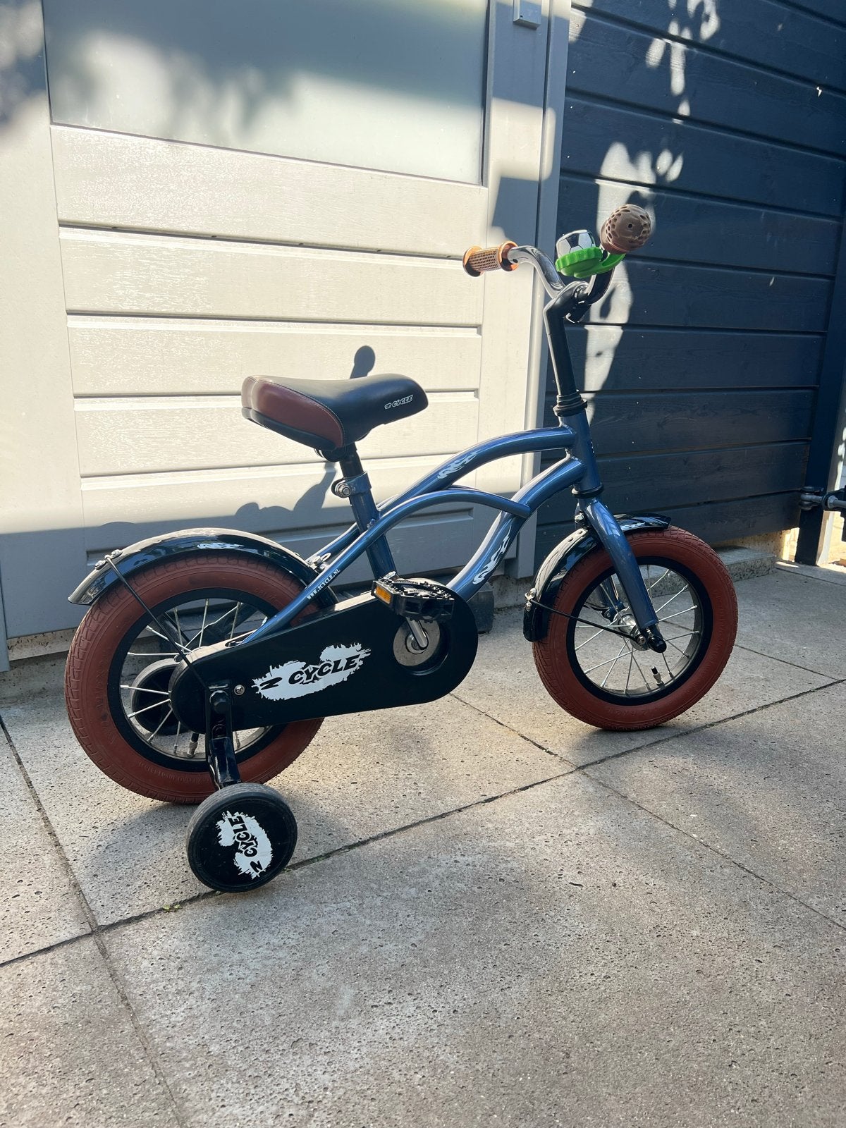 Kinderfiets 14 inch met zijwieltjes - Blauw
