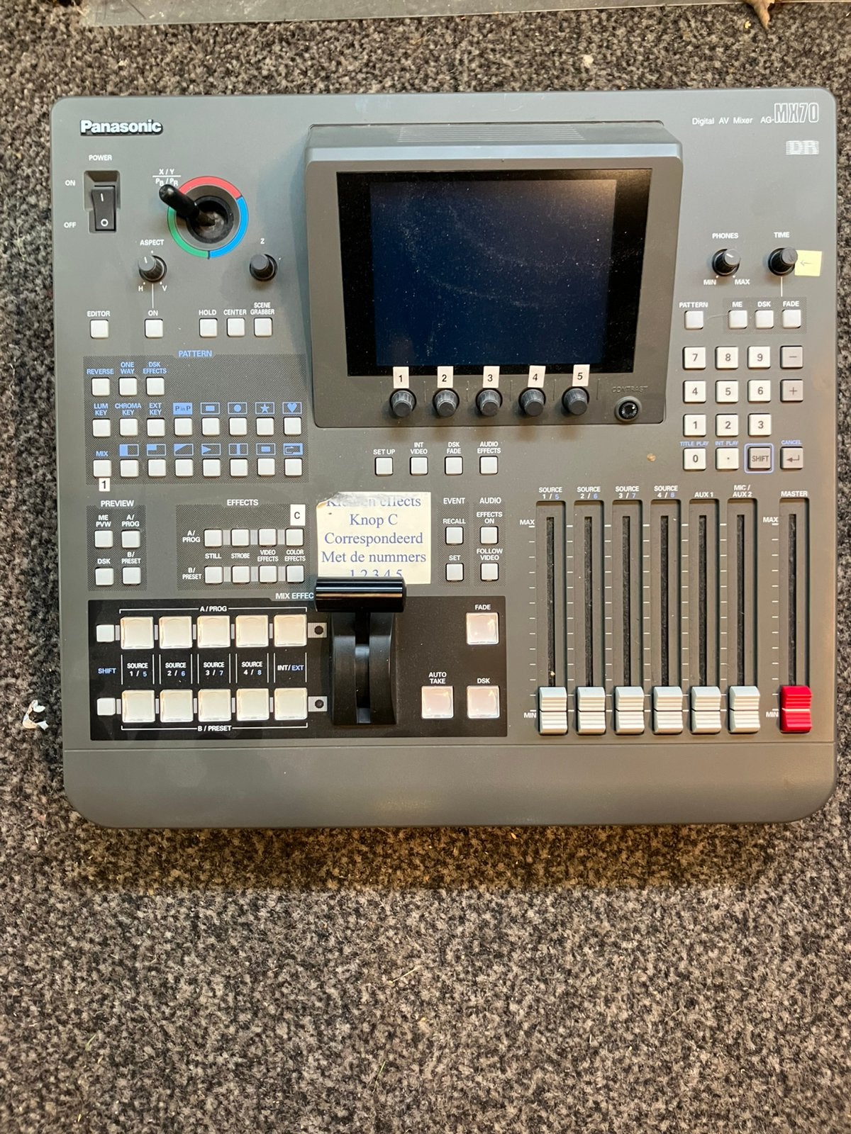 Panasonic video mengoaneel AG MX 70, Ophalen, Gebruikt