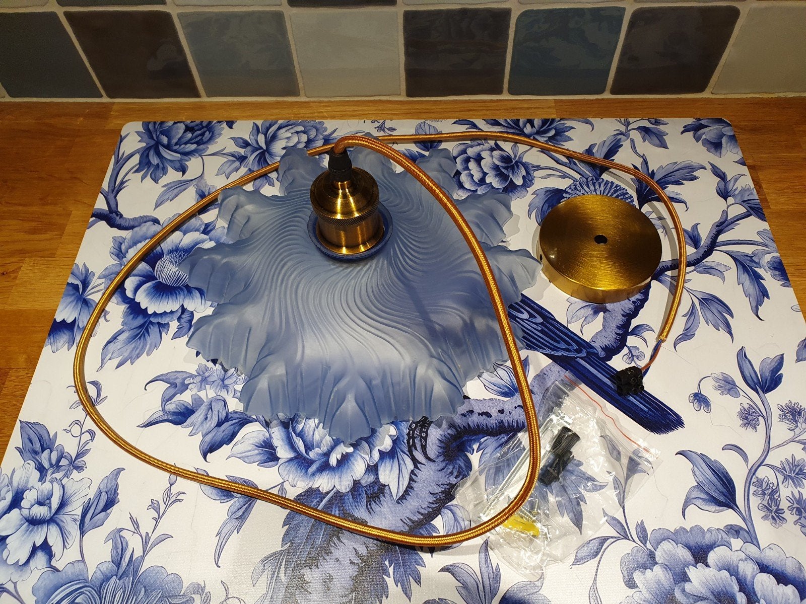 Franse vintage hanglamp, Ophalen of Verzenden