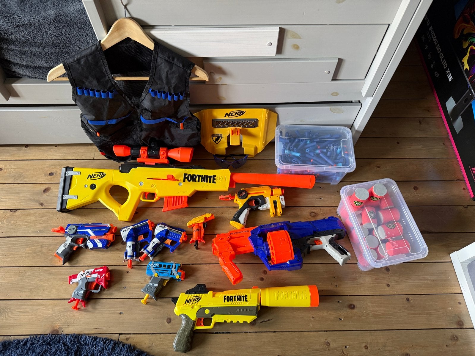 Grote Nerf Fortnite Blaster Collectie met Accessoires, Ophalen, Gebruikt, Jongen of Meisje