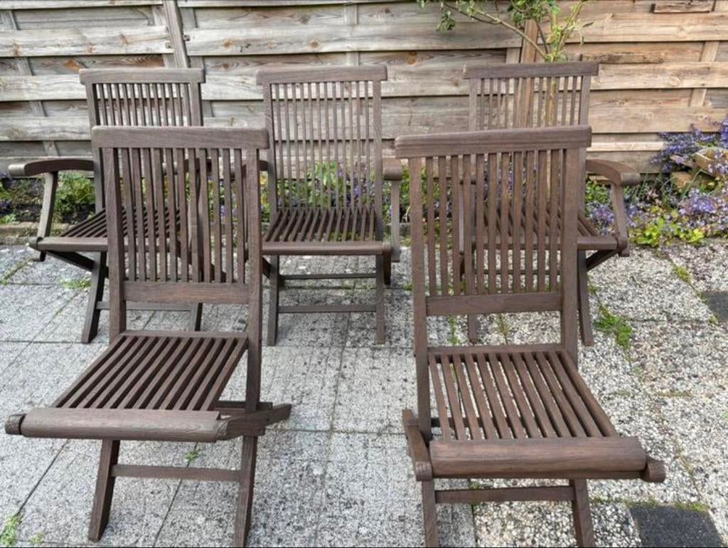 5 inklapbare stoelen, Ophalen, Zo goed als nieuw, Kunststof