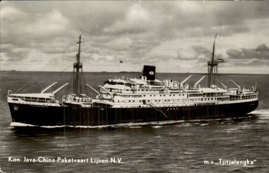 Rotterdam - m.s. Tjitjalengka - Kon. Java-China, Ophalen of Verzenden, 1920 tot 1940, Ongelopen, Zuid-Holland