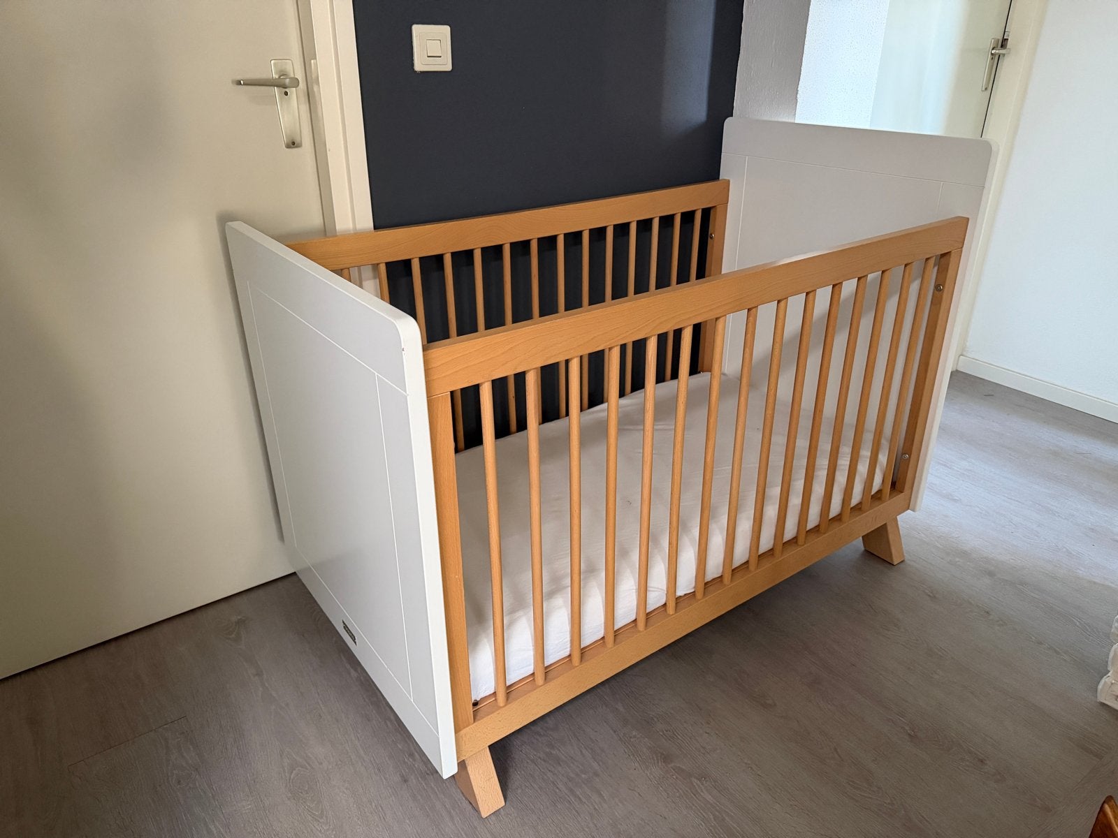 Bopita Lisa Ledikant met Aerosleep Matras, Ophalen, Gebruikt, Wit, 190 cm of minder