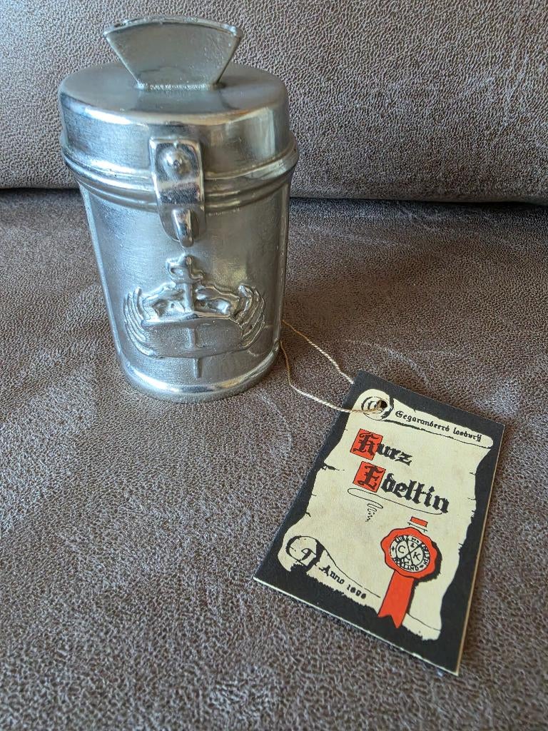 Kurz Edeltin collectebus met certificaat, Antiek en Kunst, Antiek | Tin, Ophalen of Verzenden