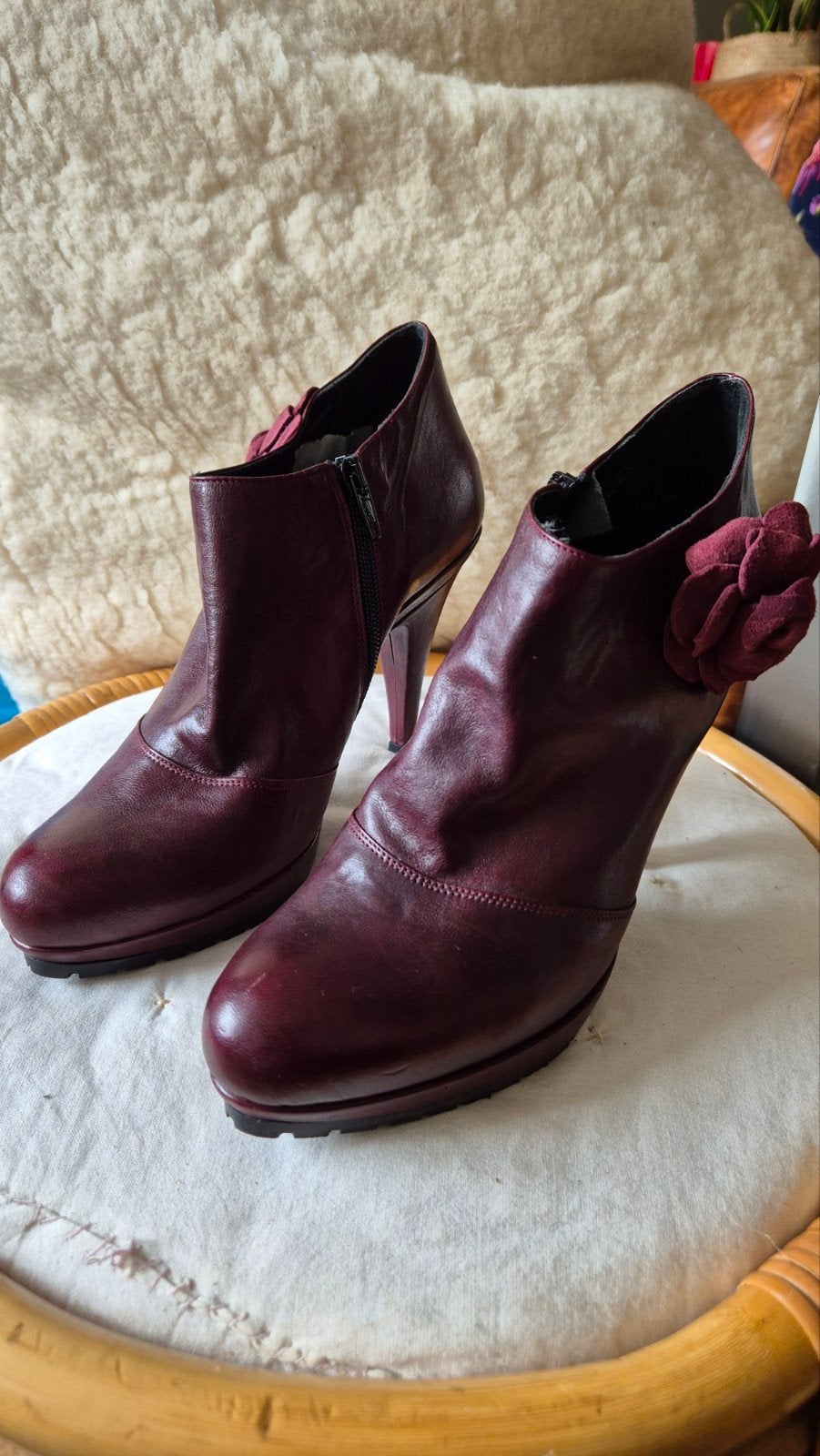 Roberto d'Angelo bordeaux rode leren hakschoenen zgan, Ophalen of Verzenden, Schoenen met hoge hakken, Rood, Roberto d'Angelo