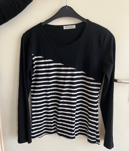 shirt zwart/wit maat L/XL, Kleding | Dames, Zwart, Maat 46/48 (XL) of groter, Ophalen of Verzenden, Zo goed als nieuw
