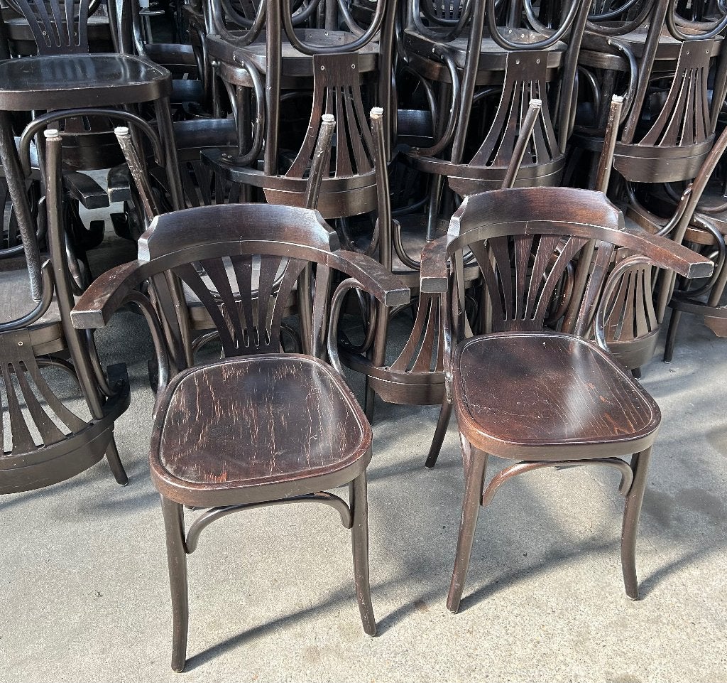 Houten caféstoelen Thonet Stoelen Met Armleuning, Huis en Inrichting, Ophalen, Gebruikt, Bruin, Vijf, Zes of meer stoelen