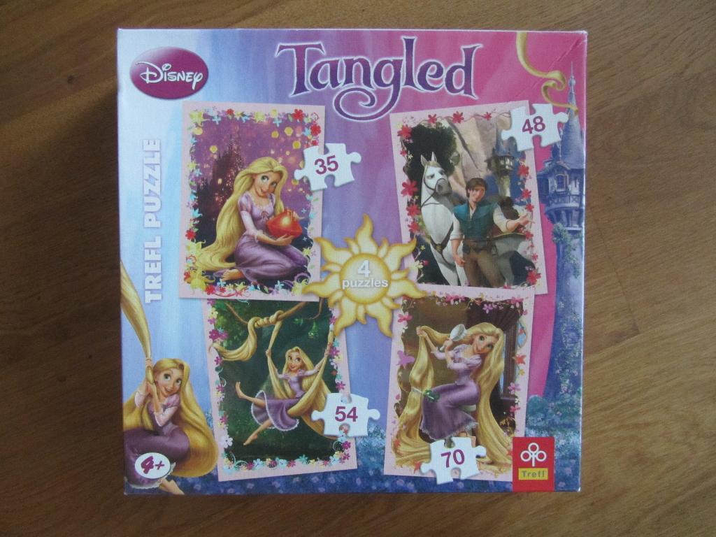 Vier Disneypuzzels met Rapunzel, Ophalen of Verzenden, 10 tot 50 stukjes, Gebruikt, 6 jaar of ouder