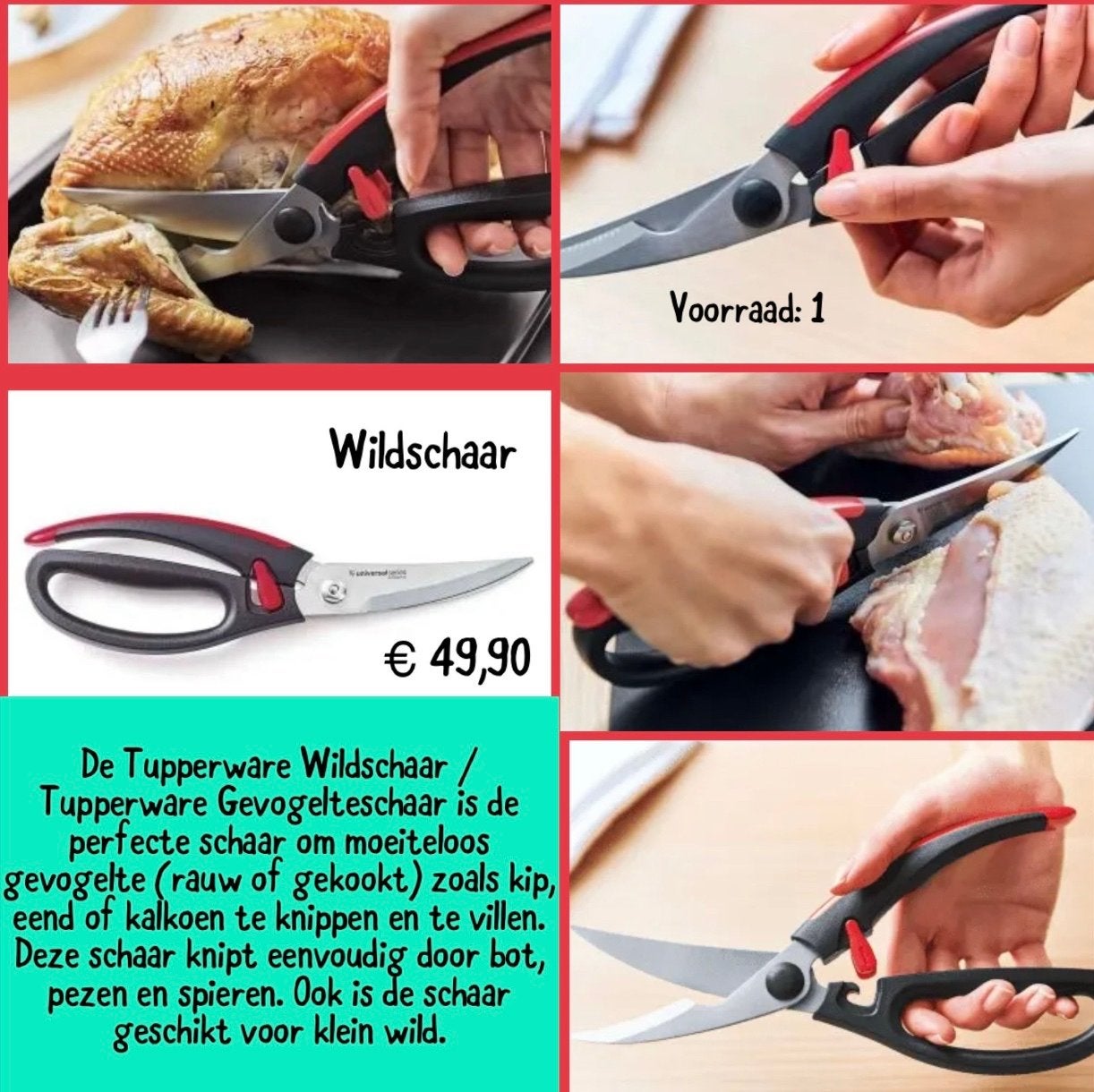 Tupperware Wildschaar / Gevogelteschaar - Nieuw, Huis en Inrichting, Overige typen, Nieuw, Ophalen of Verzenden, Metaal