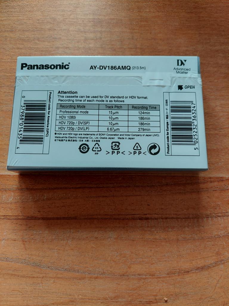 Panasonic AY-DV186AMQ Mini DV Cassette - Nieuw in verpakking, Audio, Tv en Foto, Videocamera's Digitaal, Mini dv, Panasonic, Nieuw