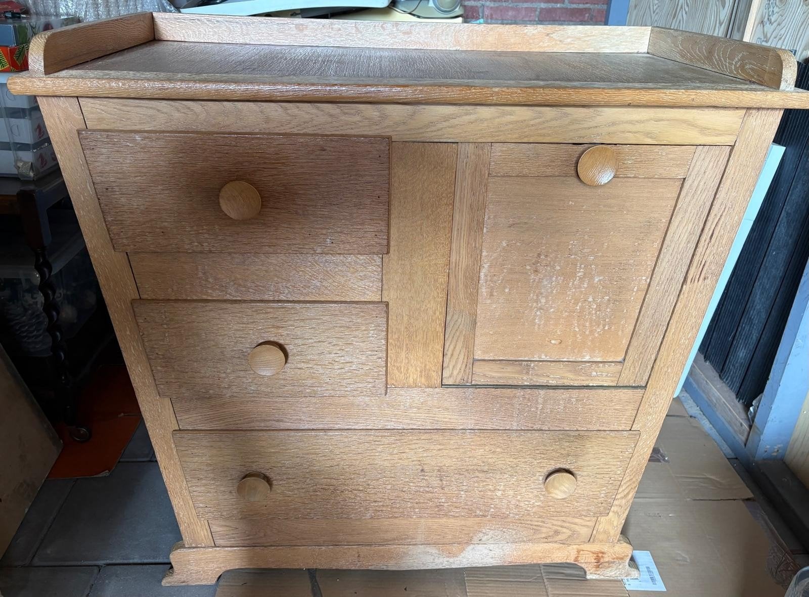 retro commode + ledikantje geloogd eiken, Ophalen