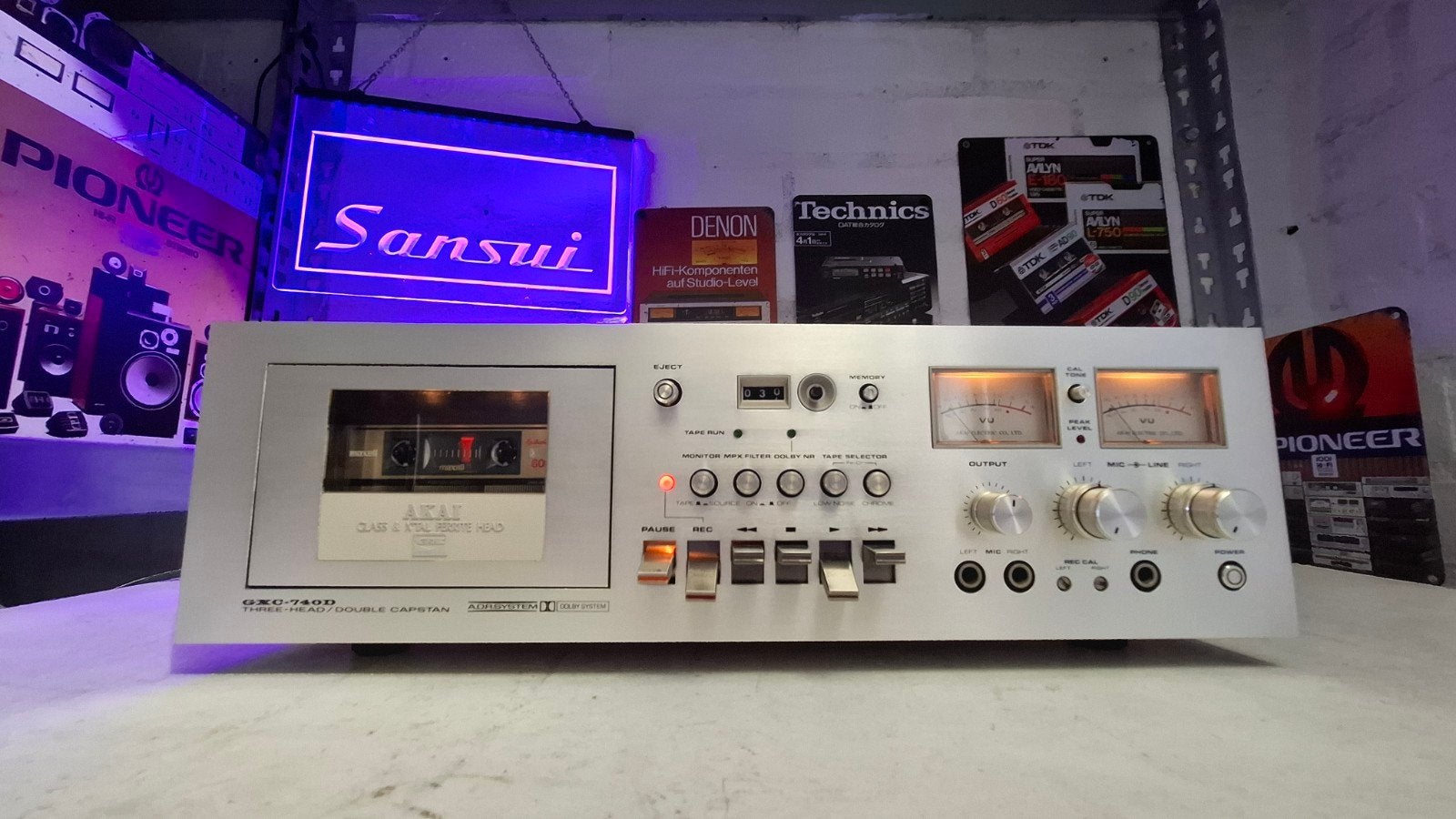 AKAI GXC-740D, Audio, Tv en Foto, Cassettedecks, Ophalen of Verzenden, Enkel, Sony, Tape counter