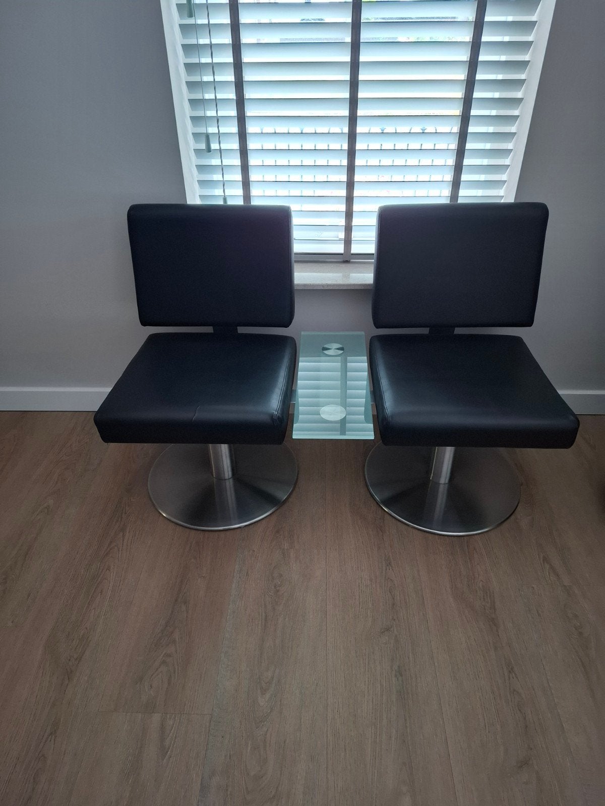 Duozit/wachtplek voor kapsalon of schoonheidssalon, Ophalen, Zwart, Leer