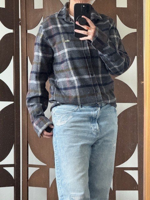 Lacoste overhemd ruit katoen xl grijs, Ophalen of Verzenden, Lacoste, Maat 36 (S), Grijs