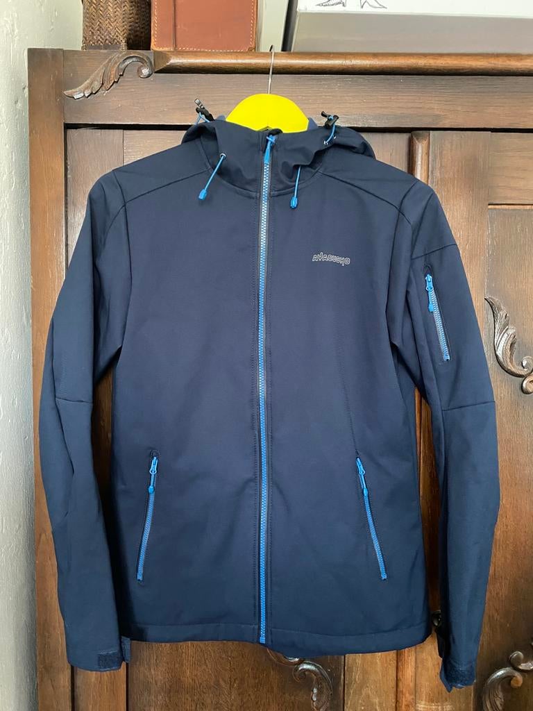 Blauwe softshell jas van Ayacucho mt.36/38 ZGAN, Kleding | Dames, Ophalen of Verzenden, Zo goed als nieuw, Maat 38/40 (M), Blauw