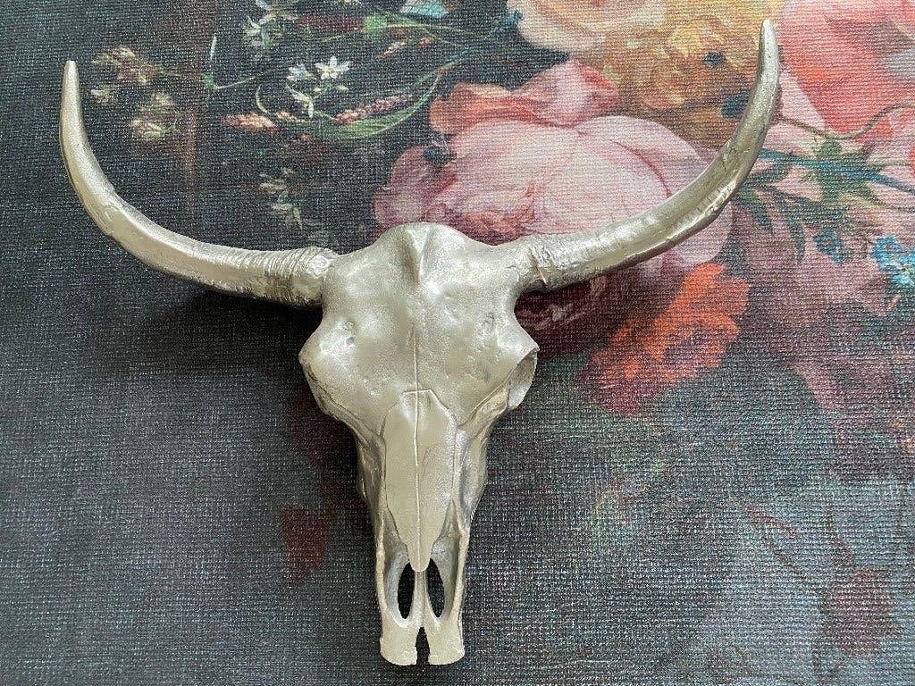 Prachtige wanddecoratie Matador longhorn skull zilver 70 cm, Ophalen, Zo goed als nieuw, Dier