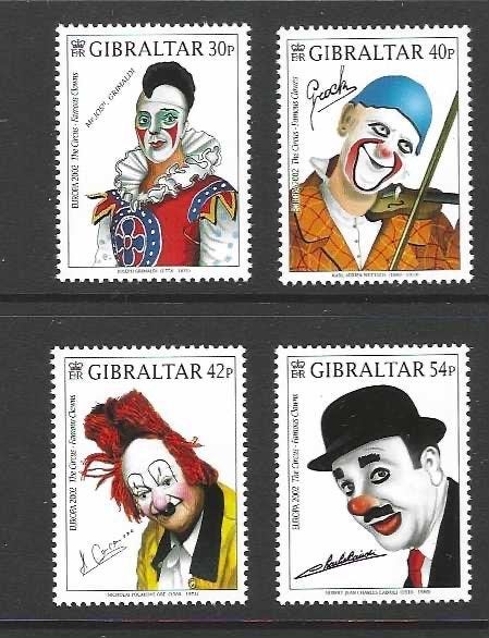 Gibraltar 1002-1005 Clowns jaar 2002 serie postfris, Ophalen of Verzenden, Postfris, Overige thema's