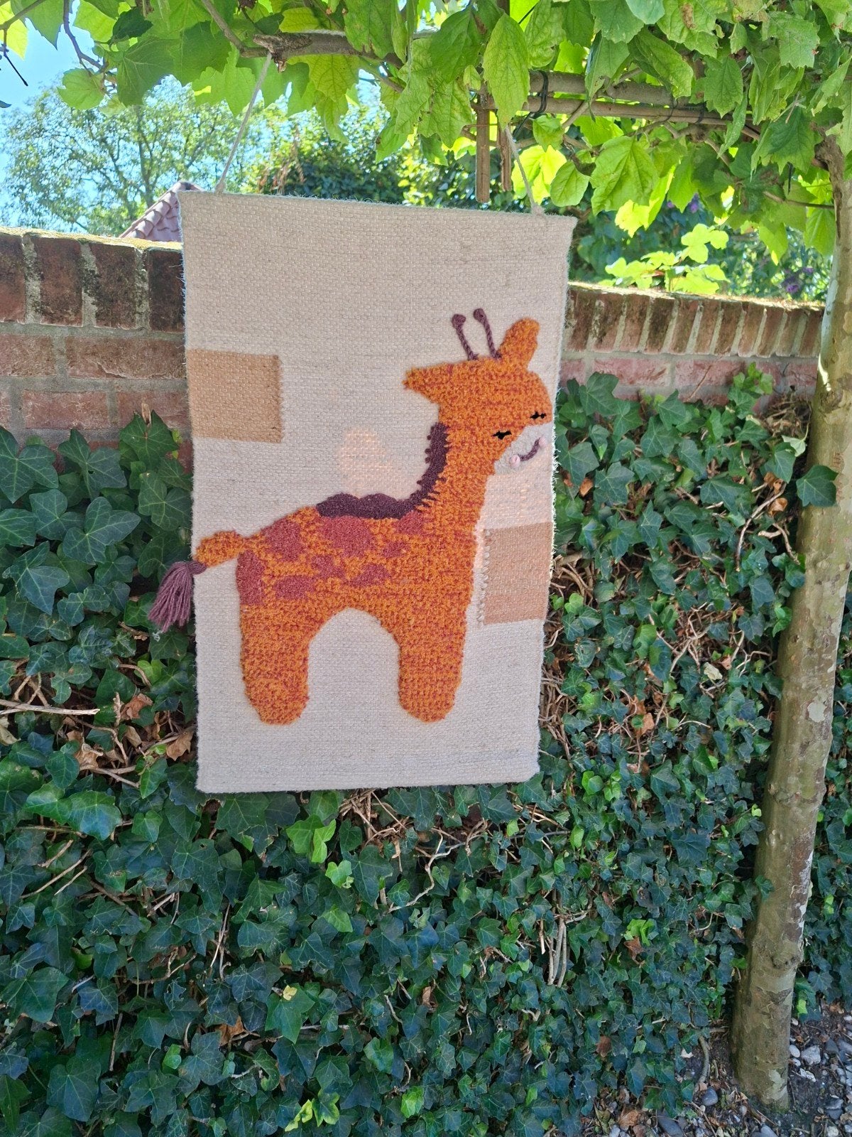 Oyoy Living Design wandkleed giraffe wol/katoen zgan, Ophalen of Verzenden