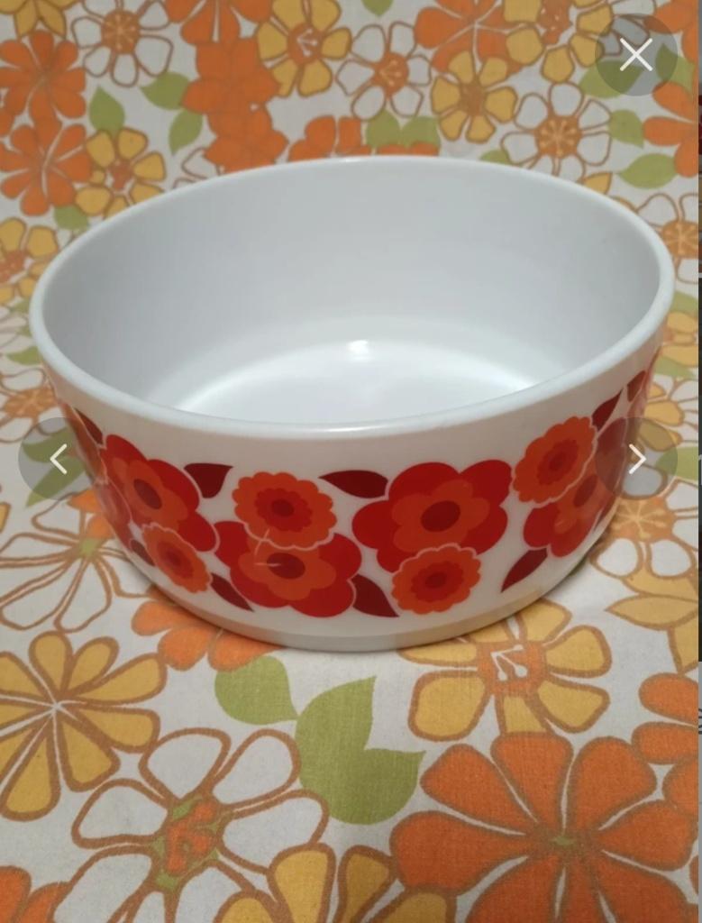 Vintage oranje Arcopal Lotus XXL schaal, Verzenden, Huis en Inrichting