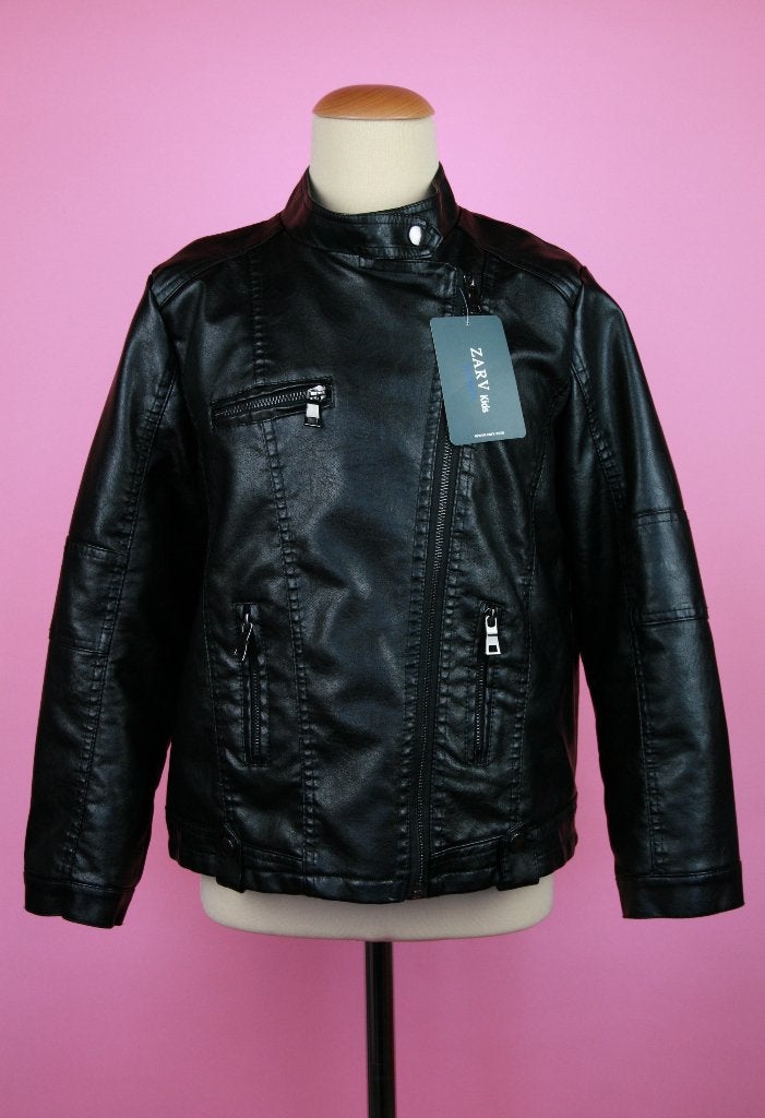 *NIEUW* ZARV vegan leren jack zwart imitatieleer maat 158, Meisje, Nieuw, Ophalen of Verzenden, Jas