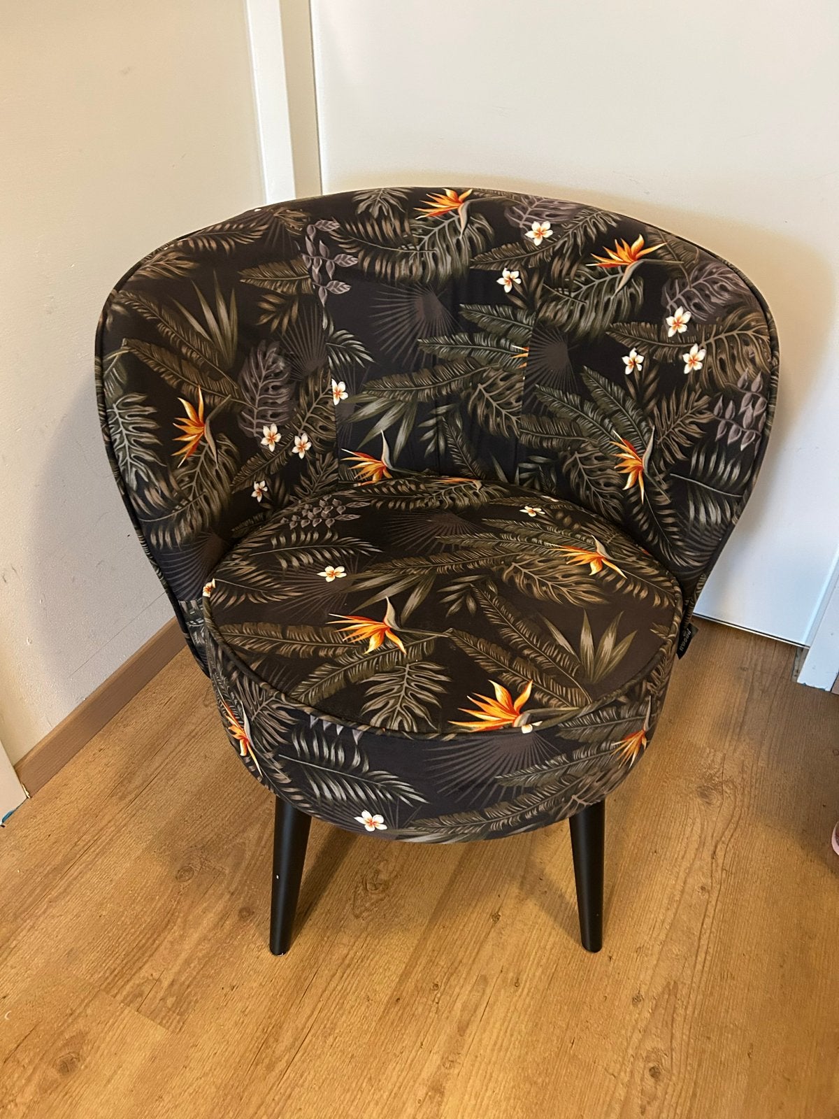 Woood Fauteuil met tropische print, Ophalen, Gebruikt, Minder dan 75 cm, Stof