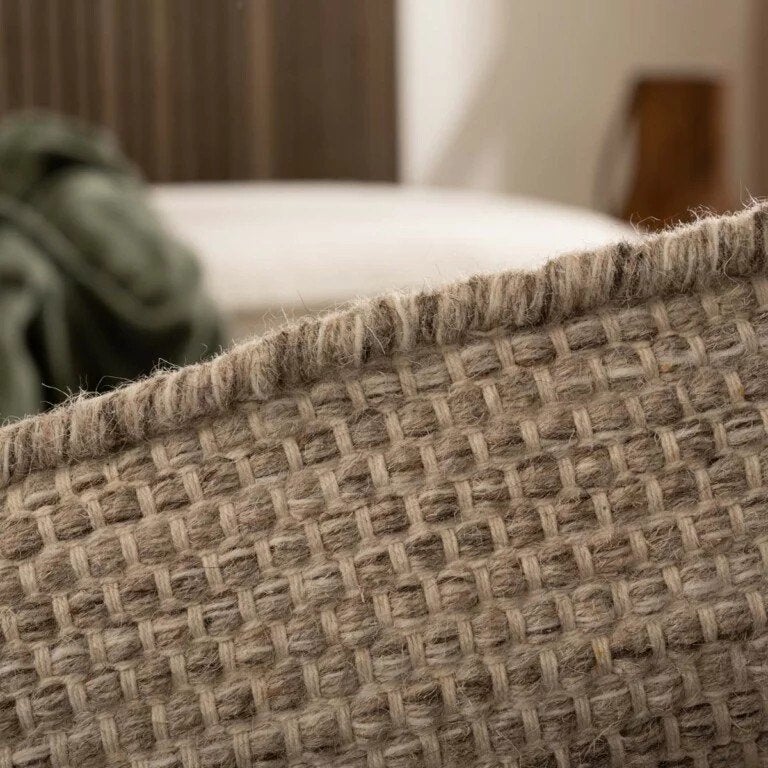 Rond wollen vloerkleed 250 cm nieuw – naturel/grijs, Rond, Ophalen of Verzenden, 200 cm of meer, Grijs