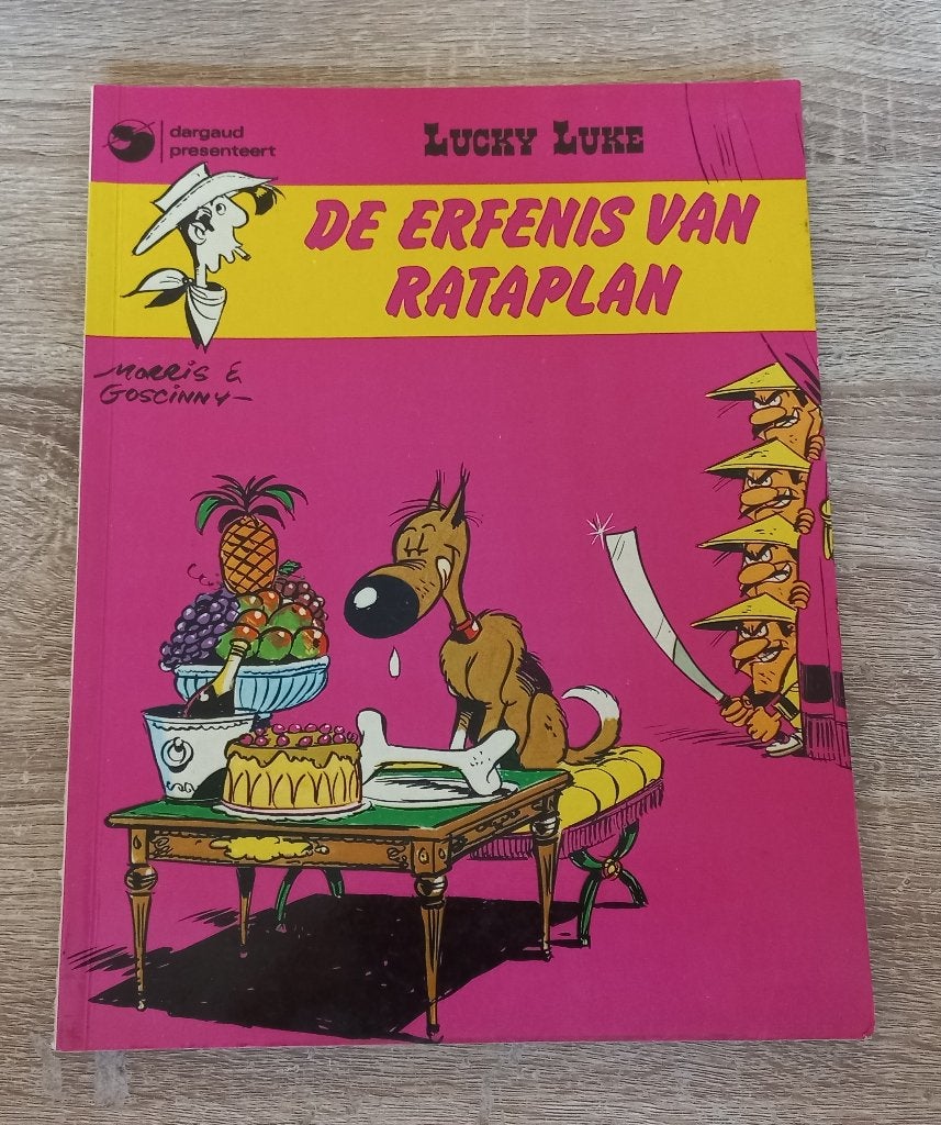 Lucky Luke De erfenis van Rataplan (1982), Boeken, Gelezen, Eén stripboek, Ophalen of Verzenden, Morris & Goscinny