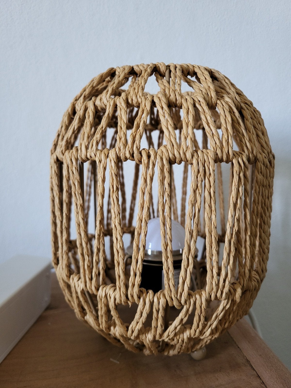 2x Nachtlampje Rotan Stijl met USB-aansluiting, Huis en Inrichting, Lampen | Overige, Nieuw, Overige merken, Dimbaar, Met schakelaar