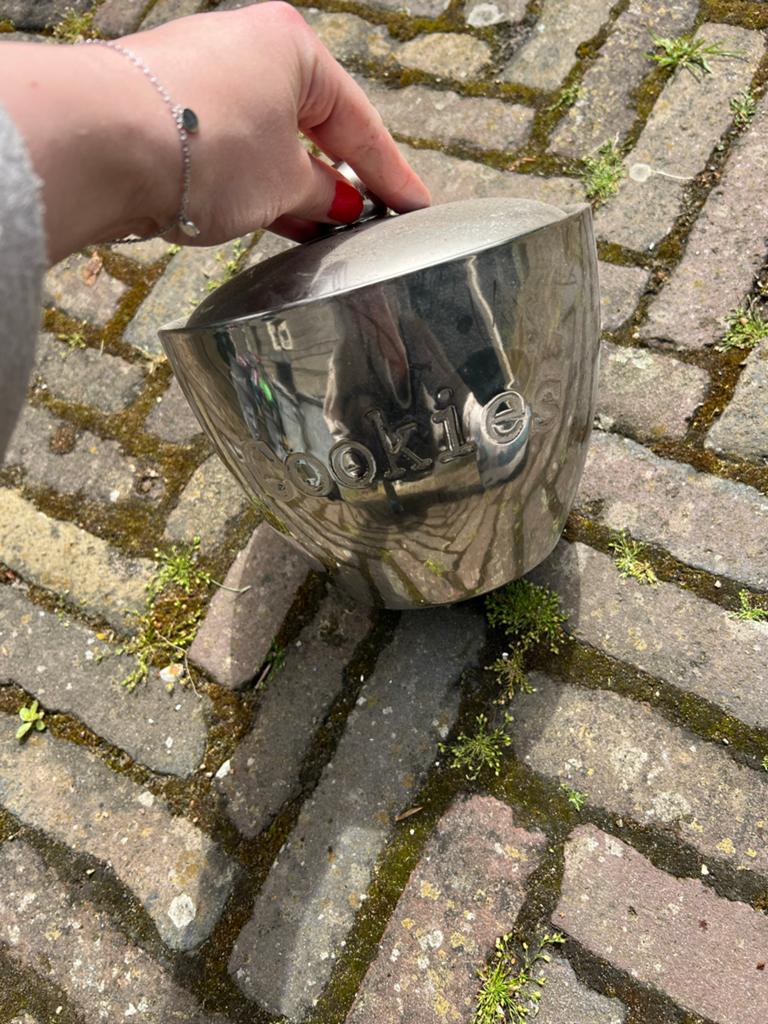 Metalen koekjespot met deksel - Cookies, Ophalen, Zo goed als nieuw