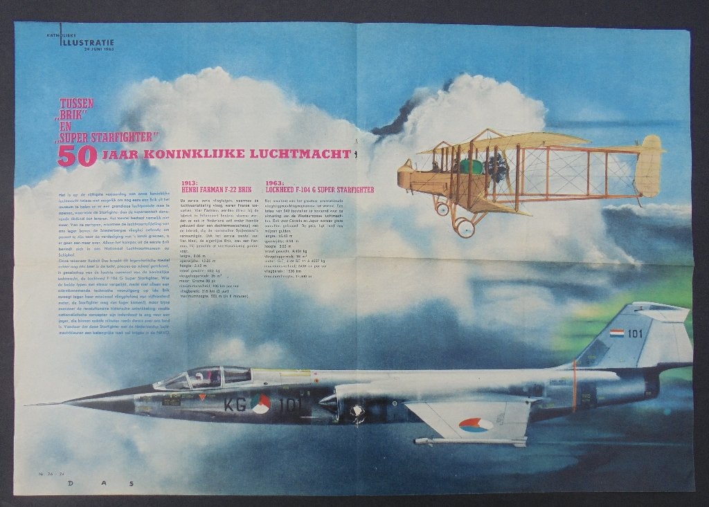 50 jaar Koninklijke Luchtmacht - Katholieke Illustratie 1963, Ophalen of Verzenden, Luchtmacht, Nederland, Boek of Tijdschrift