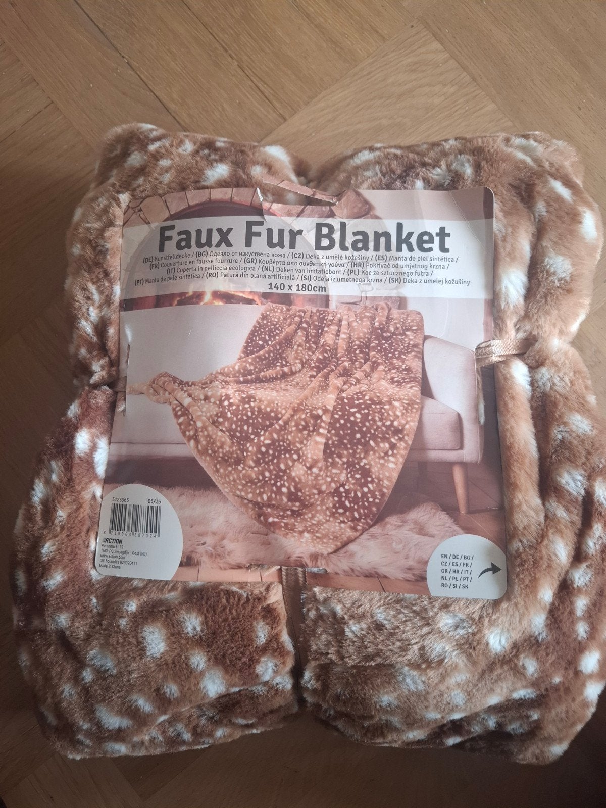 Deken - Hertenprint - Bambiprint - Viral deken action, Overige merken, Bruin, Verzenden, Met print