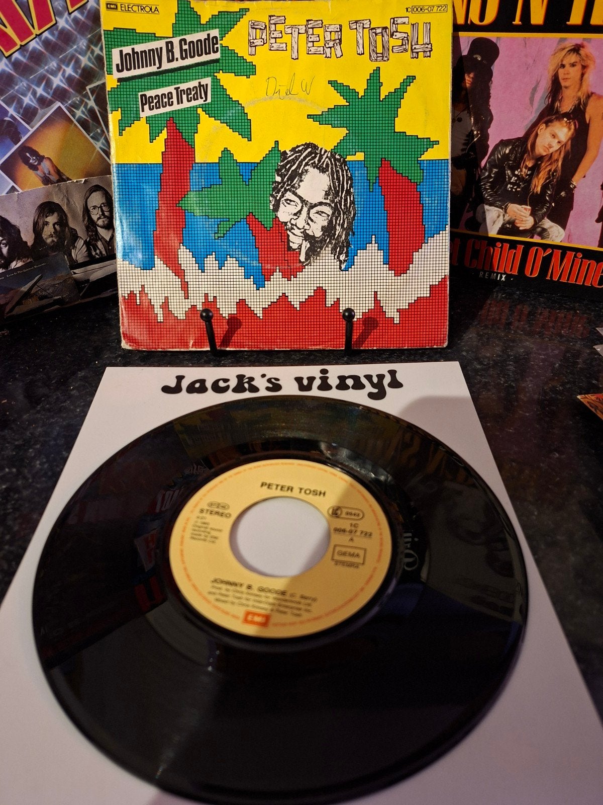 Peter Tosh - Johnny B. Goode / Peace Treaty 7 inch 1983, Ophalen of Verzenden, Gebruikt, 7 inch, Overige typen