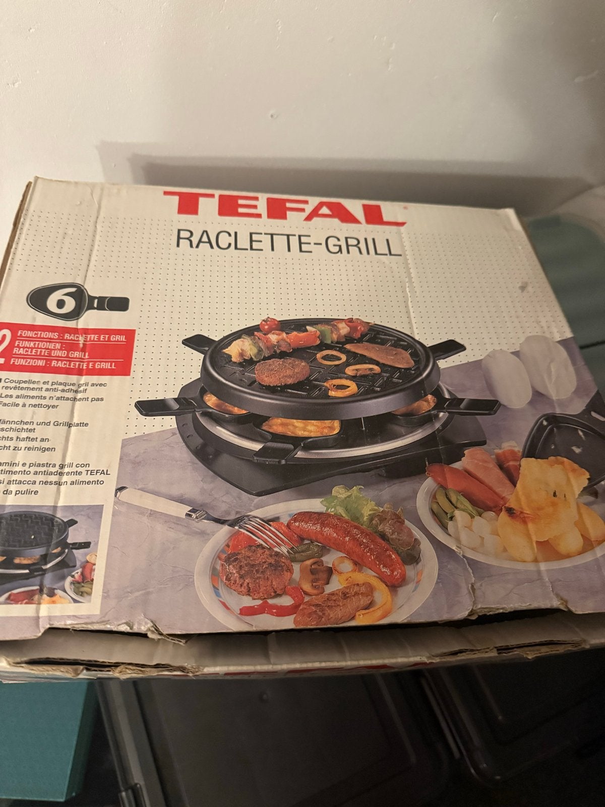 Tefal Raclette-Grill voor 6 personen - Gourmetten, Ophalen, Overige typen, Nieuw, Zwart