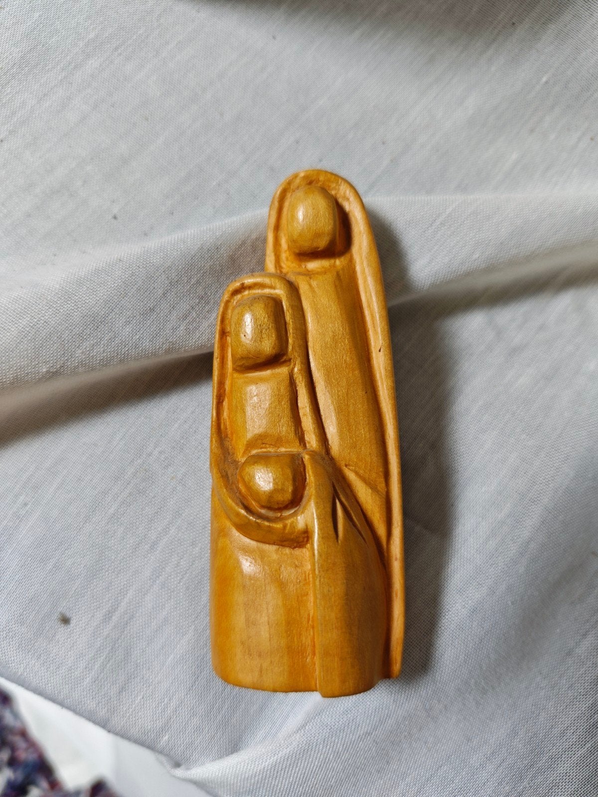 Houtsnijwerk Moeder en Kind - Religieus Beeldje, Ophalen, Houtsnijwerk, Minder dan 20 cm, Handgemaakt